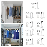 Maxbell Wardrobe Hanger Pipe Bracket 25mm Dia Clothes Rails Home Use Shower Closet 10cm Height