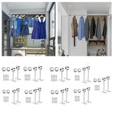 Maxbell Wardrobe Hanger Pipe Bracket 25mm Dia Clothes Rails Home Use Shower Closet 10cm Height