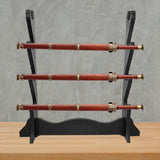 Maxbell Wood Sword Stand Support Display Bracket Wand Racks 4 Layer 15.8x15.8 in