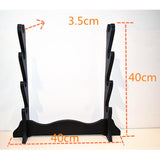 Maxbell Wood Sword Stand Support Display Bracket Wand Racks 4 Layer 15.8x15.8 in