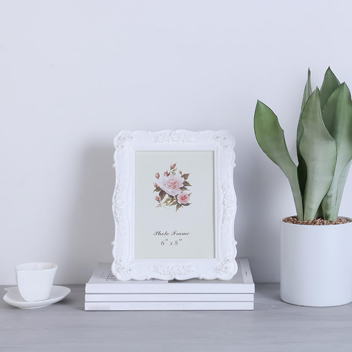 Maxbell Ornate Picture Frame Rose Photo Frames Display for Bedroom Decor 8 inch