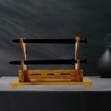 Maxbell Samurai Sword Display Wood Katana Stand Holder 2 Layers