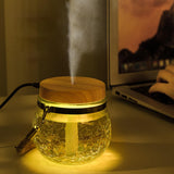 Maxbell Small Mini USB Air Humidifier for Bedroom with Night Light Home  Yellow