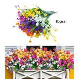 Maxbell 10 Pieces Artificial Flowers UV Resistant for Farmhouse Home Decoration