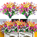 Maxbell 10 Pieces Artificial Flowers UV Resistant for Farmhouse Home Decoration