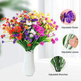 Maxbell 10 Pieces Artificial Flowers UV Resistant for Farmhouse Home Decoration