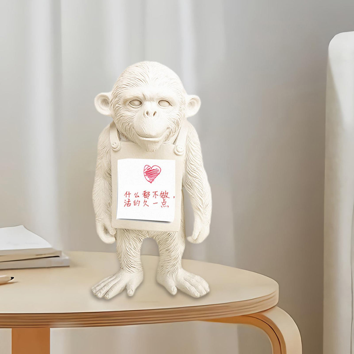 Maxbell Orangutan Figurine Statue Glasses Holder Resin for Table Office Living Room White