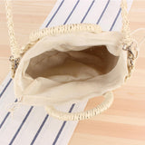 Maxbell Women Straw Bag Handmade Tote Beach Summer Crossbody Shoulder Bag Beige