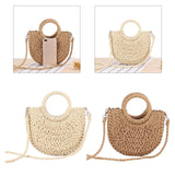 Maxbell Women Straw Bag Handmade Tote Beach Summer Crossbody Shoulder Bag Brown