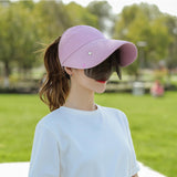 Maxbell Women Sun Hat Outdoor Anti-UV Cycling Floppy Summer Sunglasses Visor Pink