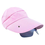 Maxbell Women Sun Hat Outdoor Anti-UV Cycling Floppy Summer Sunglasses Visor Pink