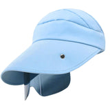 Maxbell Women Sun Hat Outdoor Anti-UV Cycling Floppy Summer Sunglasses Visor Blue