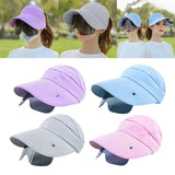 Maxbell Women Sun Hat Outdoor Anti-UV Cycling Floppy Summer Sunglasses Visor Purple