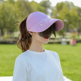 Maxbell Women Sun Hat Outdoor Anti-UV Cycling Floppy Summer Sunglasses Visor Purple