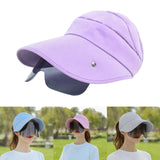 Maxbell Women Sun Hat Outdoor Anti-UV Cycling Floppy Summer Sunglasses Visor Purple