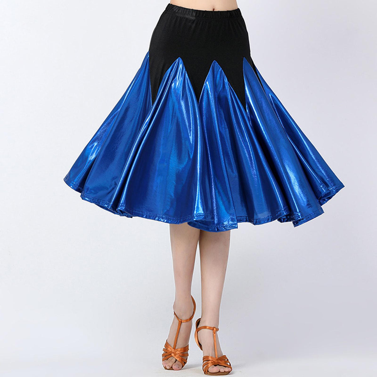 Maxbell Ballroom Dance Skirts Latin Cha Cha Clothing Waltz Adult Modern Tango M Blue