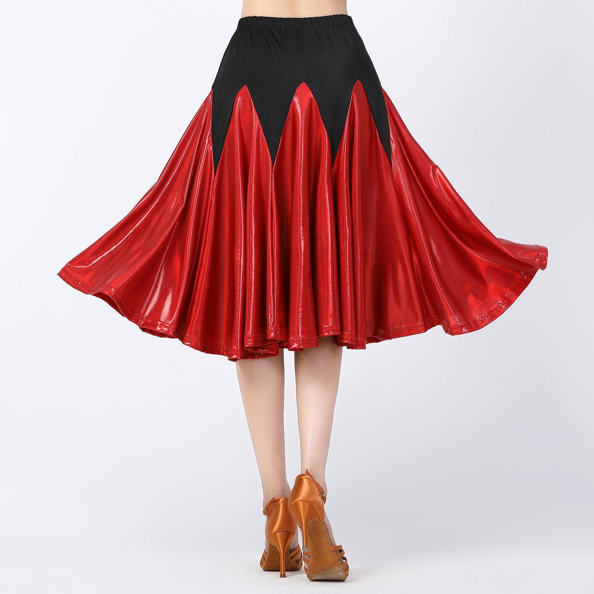 Maxbell Ballroom Dance Skirts Latin Cha Cha Clothing Waltz Adult Modern Tango M Red
