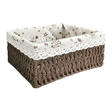 Maxbell Pastoral Woven Rattan Storage Basket for Kitchen Desktop Cloth Toy Coffee M