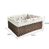 Maxbell Pastoral Woven Rattan Storage Basket for Kitchen Desktop Cloth Toy Coffee M