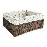 Maxbell Pastoral Woven Rattan Storage Basket for Kitchen Desktop Cloth Toy Coffee M