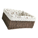 Maxbell Pastoral Woven Rattan Storage Basket for Kitchen Desktop Cloth Toy Coffee M