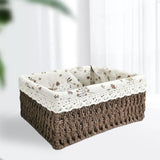 Maxbell Pastoral Woven Rattan Storage Basket for Kitchen Desktop Cloth Toy Coffee M