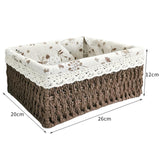 Maxbell Pastoral Woven Rattan Storage Basket for Kitchen Desktop Cloth Toy Coffee L