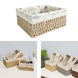 Maxbell Pastoral Woven Rattan Storage Basket for Kitchen Desktop Cloth Toy Beige L