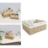 Maxbell Pastoral Woven Rattan Storage Basket for Kitchen Desktop Cloth Toy Beige L