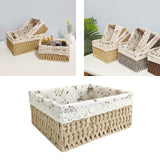 Maxbell Pastoral Woven Rattan Storage Basket for Kitchen Desktop Cloth Toy Beige L