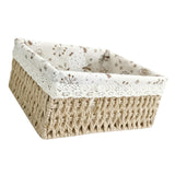 Maxbell Pastoral Woven Rattan Storage Basket for Kitchen Desktop Cloth Toy Beige L