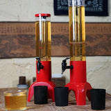 Maxbell Beer Dispenser Dual Action Easy to Clean Mimosa for Outdoor Cocktail Home Red