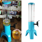 Maxbell Beer Dispenser Dual Action Easy to Clean Mimosa for Outdoor Cocktail Home Blue with Freeze Tube