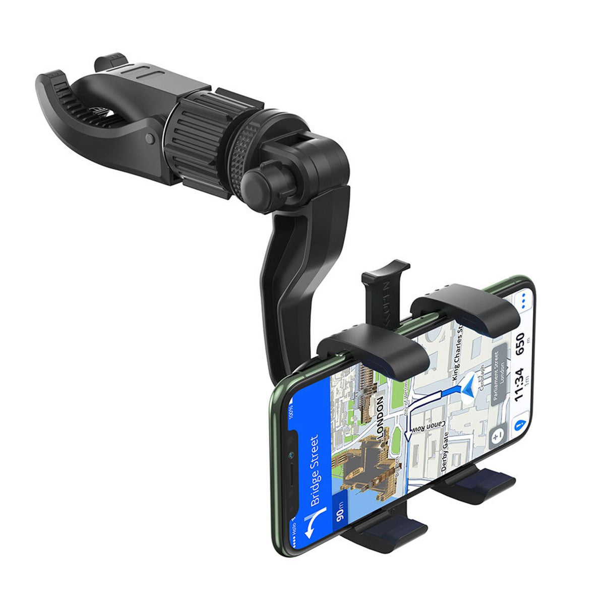 Maxbell Car Rearview Mirror Phone Holder 360 Degrees Rotate for 4-7in Phones Journey