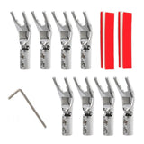 Maxbell 8x Speaker Spade Connectors for Speaker Wire Cable Terminal Plug Silver