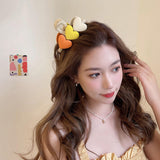 Maxbell Jumbo Hair Claw Clips Hair Jaw Clip Fashion Orange Yellow Beige