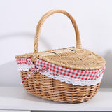 Maxbell Woven Picnic Basket Storage Hamper Shopping Basket for Camping Outdoor