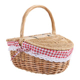 Maxbell Woven Picnic Basket Storage Hamper Shopping Basket for Camping Outdoor