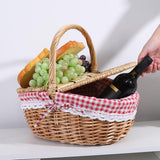 Maxbell Woven Picnic Basket Storage Hamper Shopping Basket for Camping Outdoor