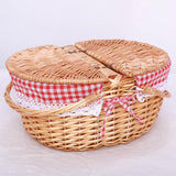 Maxbell Woven Picnic Basket Storage Hamper Shopping Basket for Camping Outdoor