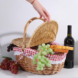 Maxbell Woven Picnic Basket Storage Hamper Shopping Basket for Camping Outdoor