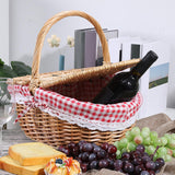 Maxbell Woven Picnic Basket Storage Hamper Shopping Basket for Camping Outdoor