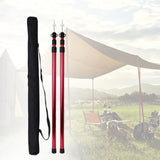 Maxbell 2Pcs Aluminum Alloy Camping Telescoping Tent Pole Adjustable 95-234cm Red