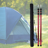 Maxbell 2Pcs Aluminum Alloy Camping Telescoping Tent Pole Adjustable 95-234cm Red
