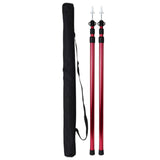 Maxbell 2Pcs Aluminum Alloy Camping Telescoping Tent Pole Adjustable 95-234cm Red