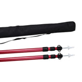 Maxbell 2Pcs Aluminum Alloy Camping Telescoping Tent Pole Adjustable 95-234cm Red
