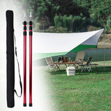 Maxbell 2Pcs Aluminum Alloy Camping Telescoping Tent Pole Adjustable 95-234cm Red