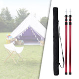 Maxbell 2Pcs Aluminum Alloy Camping Telescoping Tent Pole Adjustable 95-234cm Red