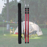 Maxbell 2Pcs Aluminum Alloy Camping Telescoping Tent Pole Adjustable 95-234cm Red