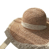 Maxbell Women Sun Straw Hat Foldable with Lace Chain Strap Caps Floppy Summer Pink